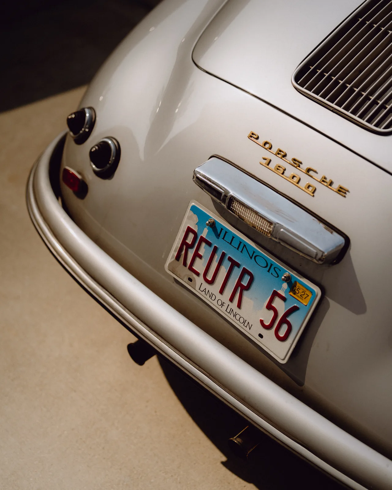 Rear of Curt Cromwell’s Porsche 1600 Speedster with Illinois REUTR 56 plate